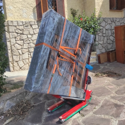 Traslado piano con oruga